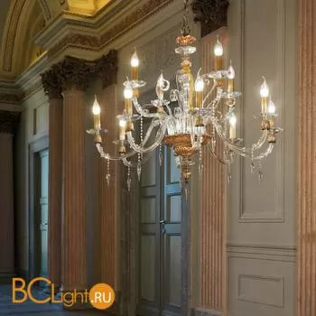 Люстра Euroluce Midha Alicante L8+4 Gold Clear