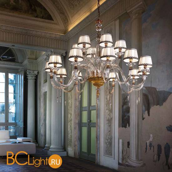 Люстра Euroluce Midha Alicante L12+6 Gold Clear Shade