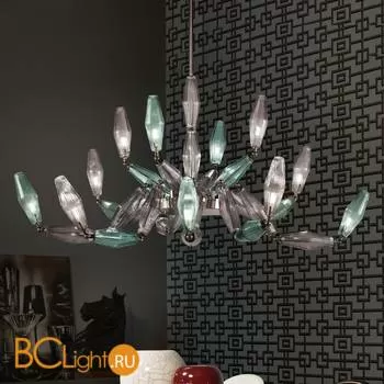 Люстра Euroluce Mov L8+4 nickel Fume/Viridian