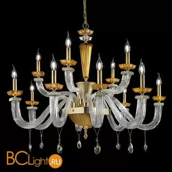 Люстра Euroluce Museum L8+4+4 Satin gold amber