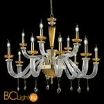 Люстра Euroluce Museum L8+4+4 Satin gold amber