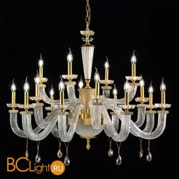 Люстра Euroluce Museum L8+4+4 Satin gold Clear