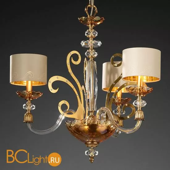 Люстра Euroluce Perseo L3 Gold Amber Shade
