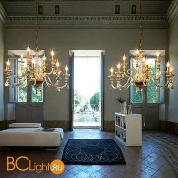 Люстра Euroluce Perseo L8+4 Gold Amber - Фото 0