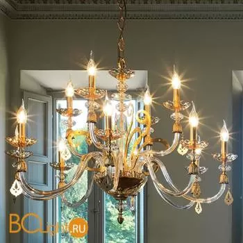 Люстра Euroluce Perseo L8+4 Gold Amber