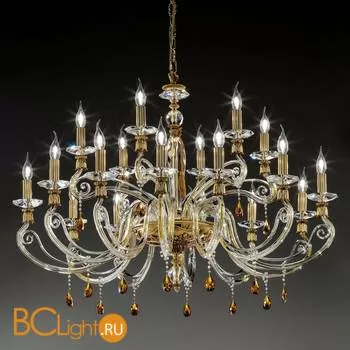 Люстра Euroluce Venere L12+6 TOP Gold Clear/amber