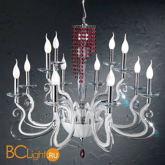 Люстра Euroluce Venice Superlux L8+4 silver white red