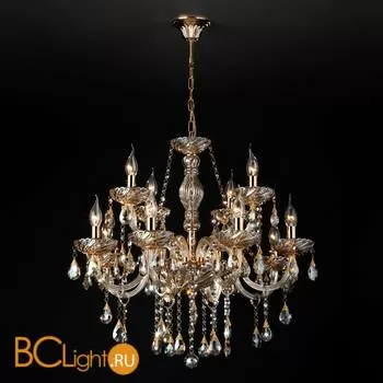 Люстра Eurosvet 10045 3543/8+4 золото/тонированный хрусталь Strotskis - Фото 0