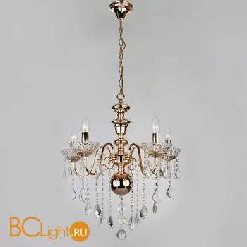 Люстра Eurosvet 3906 3906/5 золото/прозрачный хрусталь Strotskis - Фото 0