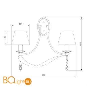Бра Eurosvet Adelia 60063/2 золото - Схема