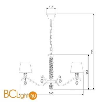 Люстра Eurosvet Alcamo 60103/8 перламутровое золото - Фото 1