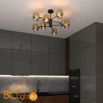 Люстра Eurosvet Arcada 70127/8 черный/дымчатый a060653 - Фото 2