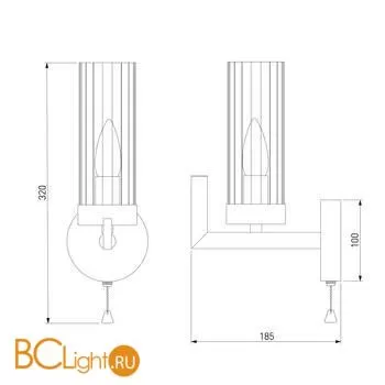Бра Eurosvet Arganie 60133/1 латунь a057755 - Фото 2