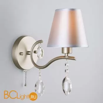 Бра Eurosvet Aurelia 10089/1 сатин-никель/прозрачный хрусталь Strotskis