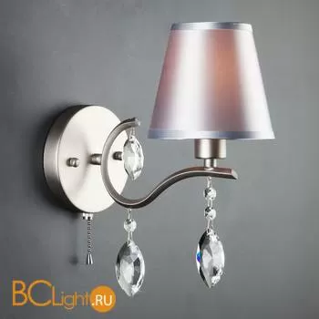 Бра Eurosvet Aurelia 10089/1 сатин-никель/прозрачный хрусталь Strotskis - Фото 0