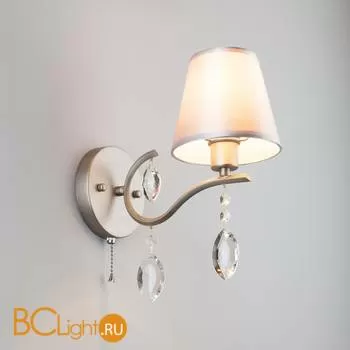 Бра Eurosvet Aurelia 10089/1 сатин-никель/прозрачный хрусталь Strotskis - Фото 1