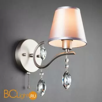 Бра Eurosvet Aurelia 10089/1 сатин-никель/прозрачный хрусталь Strotskis - Фото 2