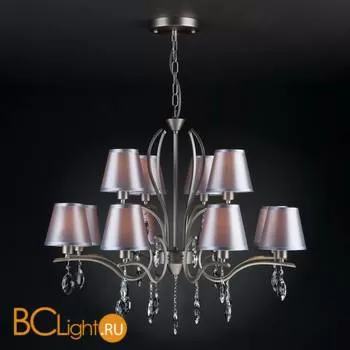 Люстра Eurosvet Aurelia 10089/12 сатин-никель/прозрачный хрусталь Strotskis - Фото 0