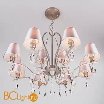 Люстра Eurosvet Aurelia 10089/12 сатин-никель/прозрачный хрусталь Strotskis - Фото 2