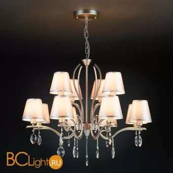 Люстра Eurosvet Aurelia 10089/12 сатин-никель/прозрачный хрусталь Strotskis - Фото 3