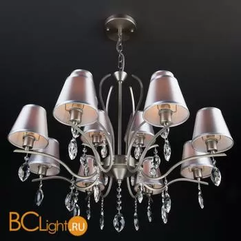 Люстра Eurosvet Aurelia 10089/12 сатин-никель/прозрачный хрусталь Strotskis - Фото 5