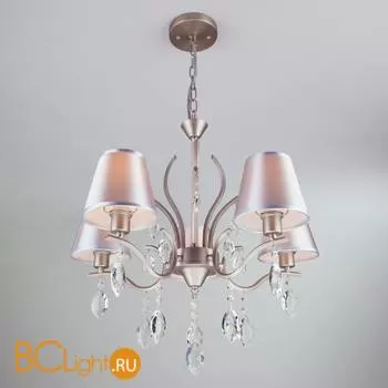 Люстра Eurosvet Aurelia 10089/5 сатин-никель/прозрачный хрусталь Strotskis - Фото 1