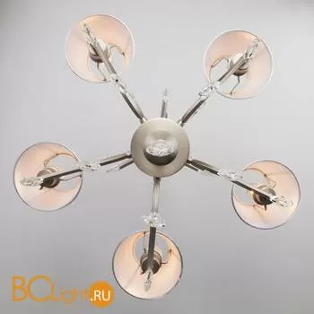 Люстра Eurosvet Aurelia 10089/5 сатин-никель/прозрачный хрусталь Strotskis - Фото 2