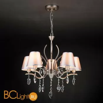 Люстра Eurosvet Aurelia 10089/5 сатин-никель/прозрачный хрусталь Strotskis - Фото 3