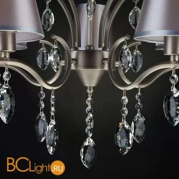 Люстра Eurosvet Aurelia 10089/5 сатин-никель/прозрачный хрусталь Strotskis - Фото 5