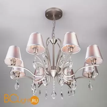 Люстра Eurosvet Aurelia 10089/8 сатин-никель/прозрачный хрусталь Strotskis - Фото 1