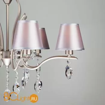 Люстра Eurosvet Aurelia 10089/8 сатин-никель/прозрачный хрусталь Strotskis - Фото 5