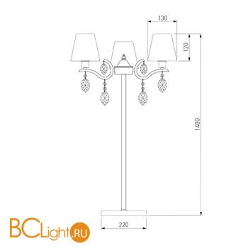Торшер Eurosvet Aurelia 01059/3 сатин-никель/прозрачный хрусталь Strotskis - Схема