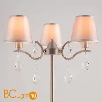 Торшер Eurosvet Aurelia 01059/3 сатин-никель/прозрачный хрусталь Strotskis - Фото 0