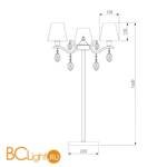 Торшер Eurosvet Aurelia 01059/3 сатин-никель/прозрачный хрусталь Strotskis - Схема