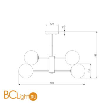 Потолочная люстра Eurosvet Austin 70091/6 черный - Схема