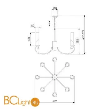 Люстра Eurosvet Banci 60117/8 золото - Фото 1