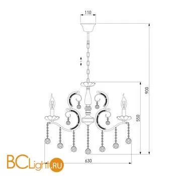 Люстра Eurosvet Brezza 10107/5 хром - Фото 3