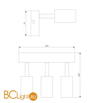 Бра Eurosvet Bronze 20063/3 LED античная бронза 27W - Схема