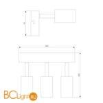 Бра Eurosvet Bronze 20063/3 LED античная бронза 27W - Схема