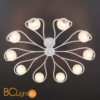 Потолочная люстра Eurosvet Camomile 70089/10 белый с серебром - Фото 2