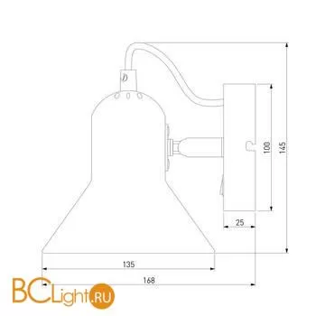 Настенный светильник Eurosvet Canotier 20083/1 черный / хром - Фото 3