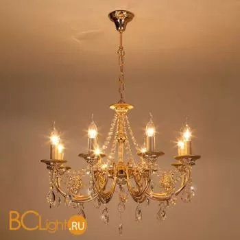 Люстра Eurosvet Cappella 10079/8 золото/прозрачный хрусталь Strotskis - Фото 0