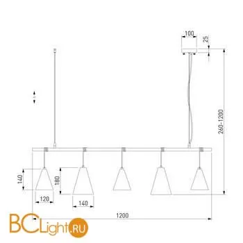 Подвесной светильник Eurosvet Castle 50088/5 черный / золото - Фото 3