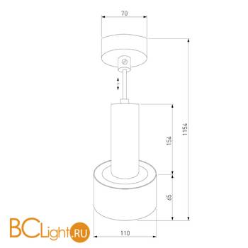 Подвесной светильник Eurosvet Charlie 50134/1 LED черный/золото 9W - Схема