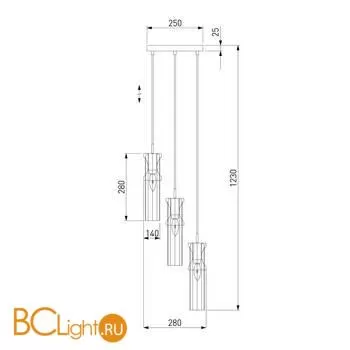 Подвесной светильник Eurosvet Clip 50087/3 черный / бронза - Фото 3