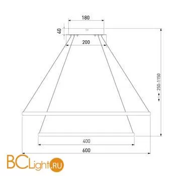 Подвесной светодиодный светильник с пультом управления Eurosvet Collars 90264/2 белый a058972 - Фото 4