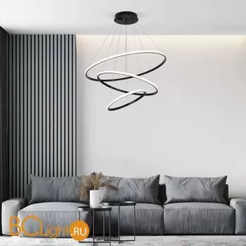 Подвесной светодиодный светильник с пультом управления Eurosvet Collars 90264/3 черный a058976 - Фото 0