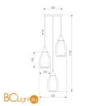 Подвесной светильник Eurosvet Cosmic 50085/3 черный жемчуг - Схема