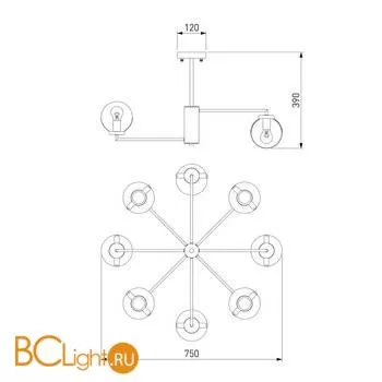 Люстра Eurosvet Creek 70118/8 черный - Фото 1