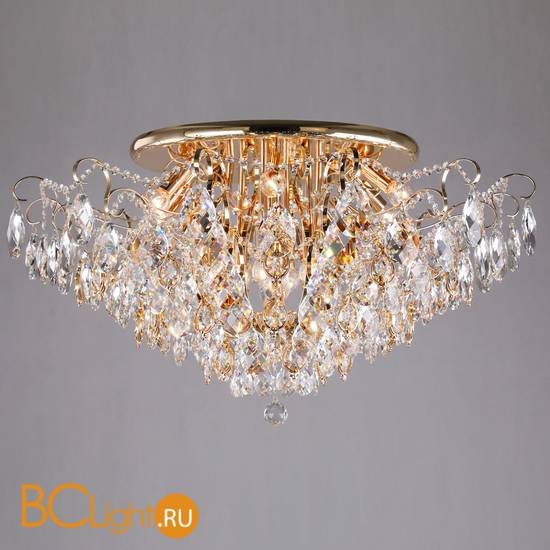 Потолочный светильник Eurosvet Crystal 10081/12 золото/прозрачный хрусталь Strotskis